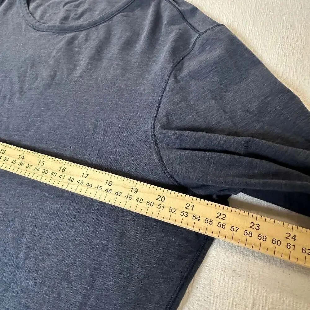 Lululemon Men's Large Long sleeve Crewneck T-Shirt Heather Blue athletic work - Picture 4 of 9